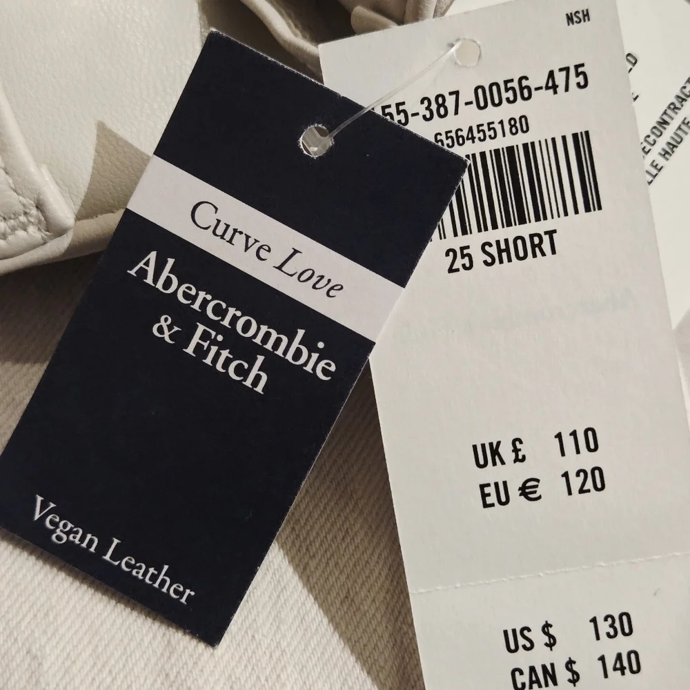 Abercrombie & Fitch 90s Relaxed Jean High Rise Mixed Media Vegan Leather 25
